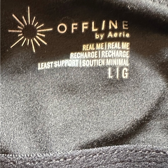 Aerie Offline Real Me ribbed longline sports bra with panty set size large NWT - Picture 4 of 9